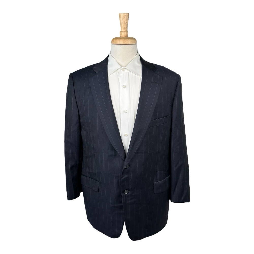 Paul Stuart Recent Blue Chalk Striped Wool Suit Size 43R 40x30 Mint